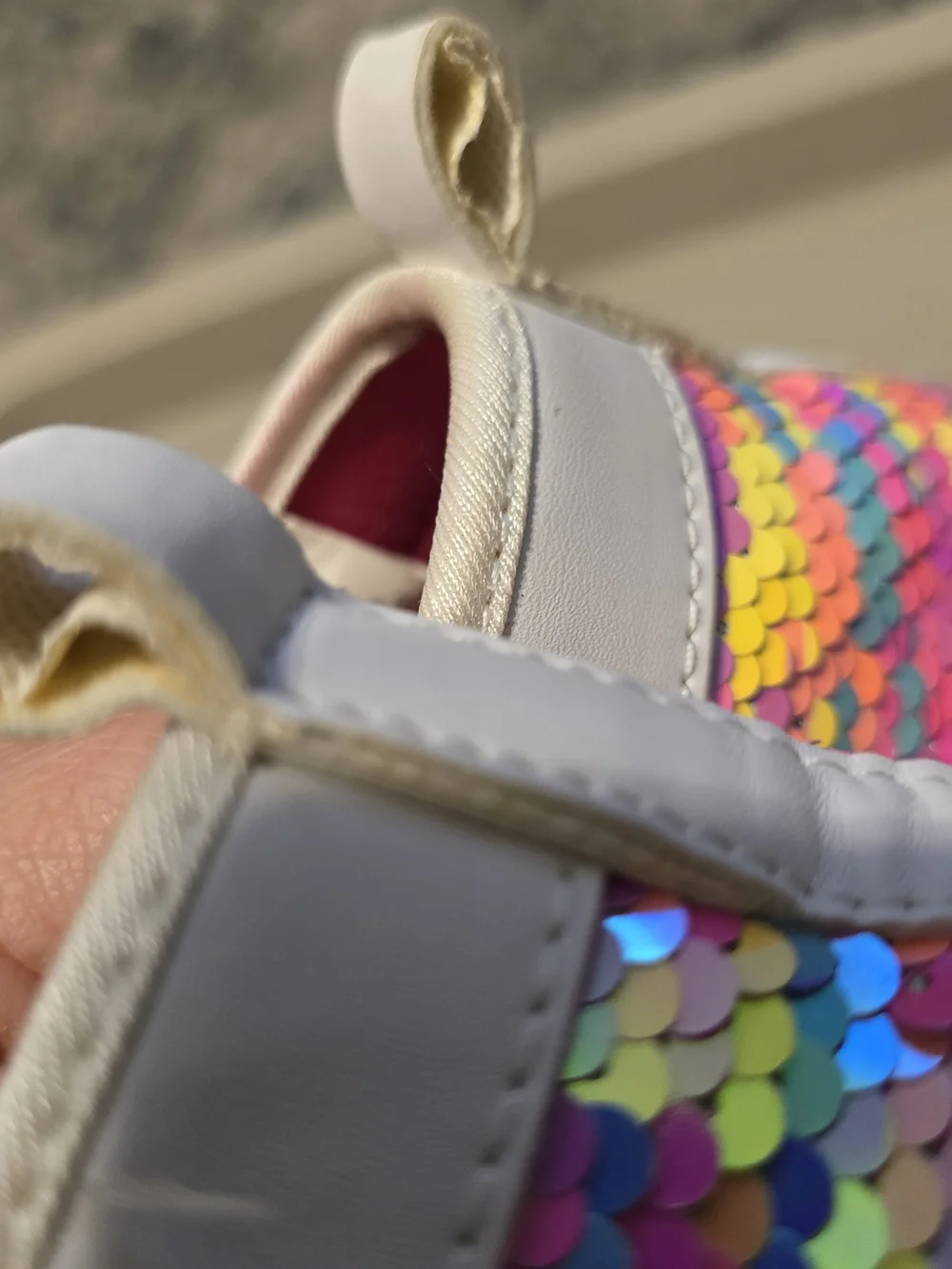 JoJo Siwa Reversible Sequin High Top Sneakers Rainbow Sparkle Girls Shoes - GUC